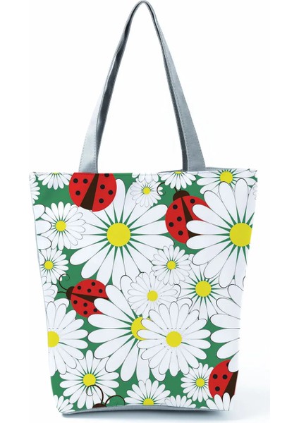 HL0086 Çiçekli Çanta Stili 2021 Yeni Moda Tote Geometri Çiçek Baskı Çanta Kadınlar Için Yüksek Li Tüm Maç Plaj Çantası Çevre Dostu Taşınabilir Kadın Çantaları (Yurt Dışından)