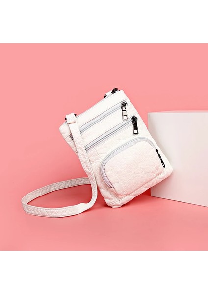 Beyaz-1 Tarzı Çok Cepler Günlük Omuz Çantaları Kadın Retro Flap Çanta Çanta Çanta Kadın Crossbody Çanta Moda Lüks Ana Kesesi Bolsos (Yurt Dışından)