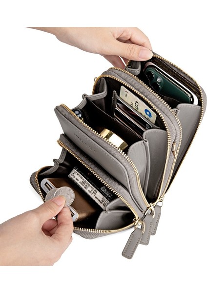 No.9 Tarzı Mini Crossbody Omuz Çantaları Kadın Çok Fonksiyonlu Dokunmatik Cep Telefonu Cebi Kart Çanta Bayanlar Küçük Çanta Kadın Messenger Çanta (Yurt Dışından) fiyatları