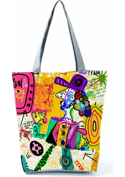 HL0411 Stili Bayanlar Yeni Moda Tüm Maç Tote Kadın Hemşire Aşk Baskılı Çantalar Karikatür Çevre Dostu Plaj Çantası Yüksek Kapasiteli Alışveriş Çantaları (Yurt Dışından)