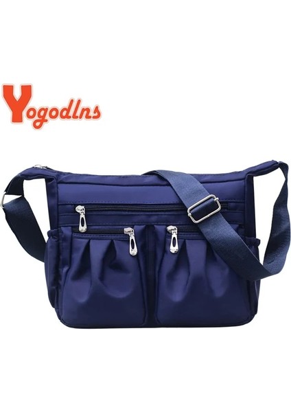 Mavi Stil 30X10X20CM Yogodlns Naylon Omuz Çantası Kadın Su Geçirmez Crossbody Çanta Çok Cepli Çanta Büyük Kapasiteli Messenger Çanta Seyahat Oxford Çantaları (Yurt Dışından) indirimleri