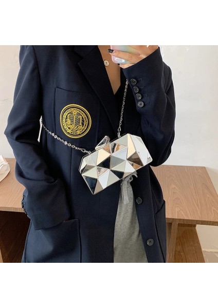 Altın Tarzı Kadın Çanta Çantaları Womelutches Için Moda Geometrik Mini Parti Akşam Çanta Crossbody Omuz Çantası Altın Kutu Debriyaj (Yurt Dışından) fiyatları