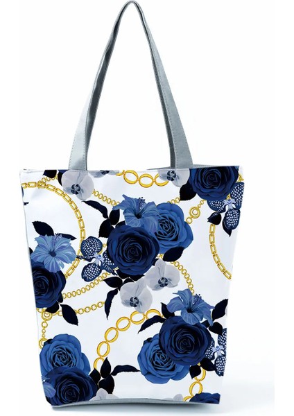 HL0341 Çiçekli Çanta Stili 2021 Yeni Moda Tote Geometri Çiçek Baskı Çanta Kadınlar Için Yüksek Li Tüm Maç Plaj Çantası Çevre Dostu Taşınabilir Kadın Çantaları (Yurt Dışından)