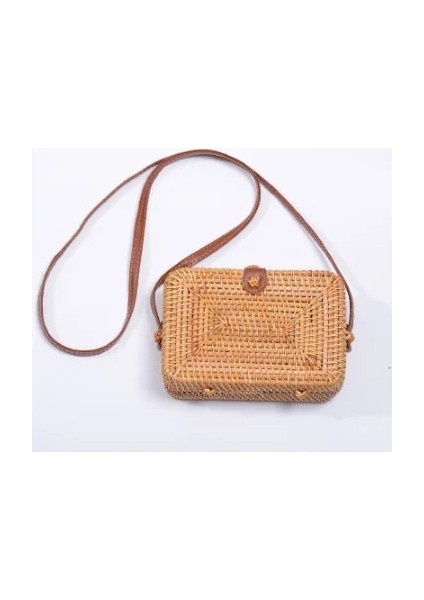 Huxing Tarzı Dokuma Kamış Örgü Çanta Yuvarlak Hasır Omuz Çantası Küçük Plaj Çantaları Kadın Yaz Hollow El Yapımı Messenger Crossbody Çanta (Yurt Dışından)