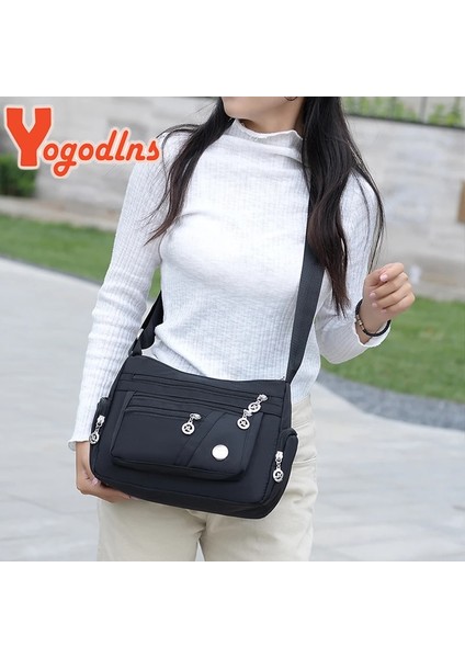 Stil2 Mavi Stil Yogodlns Moda Kadın Omuz Askılı Çanta Su Geçirmez Naylon Oxford Crossbody Çanta Çanta Büyük Kapasiteli Seyahat Çantaları Çanta (Yurt Dışından) fiyatları