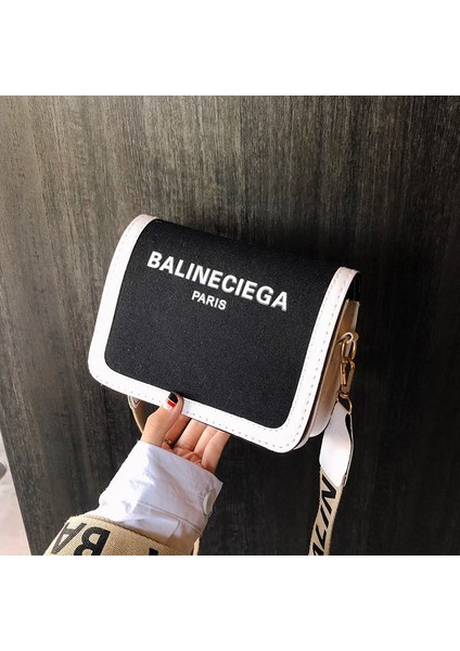 Siyah Stil 19CM 7cm 15CM 2021 Fashion Niche Design Small Square Bags Summer Letter Wide Strap Shoulder Messenger Bags Women Purse And Handbags cc Gg Bags (Yurt Dışından) fırsatları