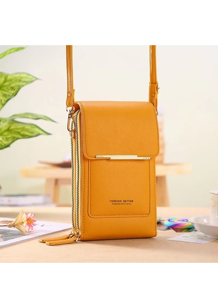 Sarı Stil 11X5X19CM Buylor Dokunmatik Ekran Cep Telefonu Omuz Çantaları Kadınlar Için Mini Kart Sahibinin Cüzdan Bozuk Para Cüzdanı Yumuşak Deri Crossbody Kadın Çanta (Yurt Dışından)