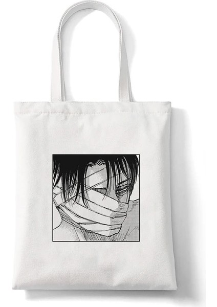 B125O Stili Japon Anime Levi Titan Bez Çanta Shopper Baggeki Hiçbir Kyojin Alışveriş Çantası Omuz Çantası Kanvas Çanta Yeniden Kullanılabilir (Yurt Dışından)