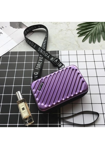 Mor-Dimi Stil Wome Için Lüks El Çantaları Yeni Bavul Şekli Tote Kadınlar Ünlü Debriyaj Çanta Mini Kutu Çanta Moda Mini Bagaj Çantası (Yurt Dışından)
