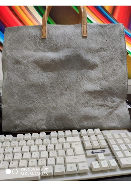 Gri Tarzı Kadınlar Son Moda Çanta Bayan Omuz Çantası Kraft Kağıt Tote Messenger Çanta Yıkanabilir Yırtılmaya Dayanıklı Çevre Dostu (Yurt Dışından)