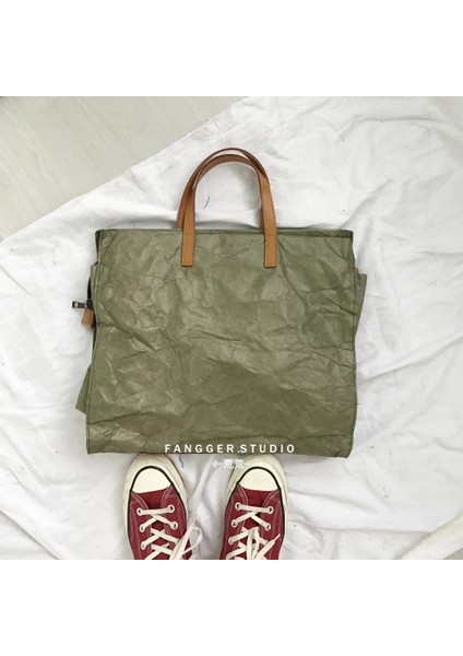 Gri Tarzı Kadınlar Son Moda Çanta Bayan Omuz Çantası Kraft Kağıt Tote Messenger Çanta Yıkanabilir Yırtılmaya Dayanıklı Çevre Dostu (Yurt Dışından) modelleri