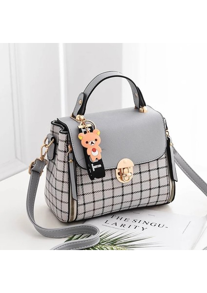 Gri Tarzı Kore Modası Ekose Kadın Çanta Omuz Çantası Çapraz Paket Crossbody Çanta Baogesmall cm (Yurt Dışından)