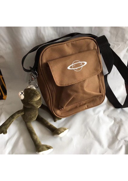 Kolye Tarzı ile Kahverengi Kadın Kanvas Omuz Çantası Küçük Kore Moda Pamuklu Kumaş Messenger Kadınlar Için Crossbody Çanta Çanta Telefon Çanta Kadın Çanta (Yurt Dışından)