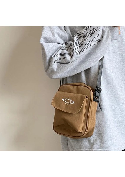 Kolye Tarzı ile Kahverengi Kadın Kanvas Omuz Çantası Küçük Kore Moda Pamuklu Kumaş Messenger Kadınlar Için Crossbody Çanta Çanta Telefon Çanta Kadın Çanta (Yurt Dışından) modelleri