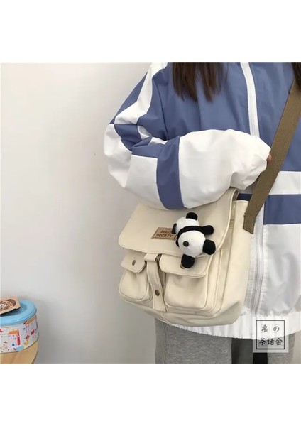 Panda Takı Tarzı 28CMX23CM Kadın Kanvas Çanta Japon Bölümü Harajuku Windsuit Messenger Çanta Kadın Koreli Öğrenciler Omuz Çantaları (Yurt Dışından)
