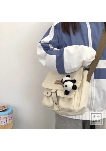 Panda Takı Tarzı 28CMX23CM Kadın Kanvas Çanta Japon Bölümü Harajuku Windsuit Messenger Çanta Kadın Koreli Öğrenciler Omuz Çantaları (Yurt Dışından) fırsatları