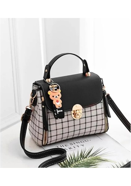 Gri Tarzı Kore Modası Ekose Kadın Çanta Omuz Çantası Çapraz Paket Crossbody Çanta Baogesmall cm (Yurt Dışından) fırsatları