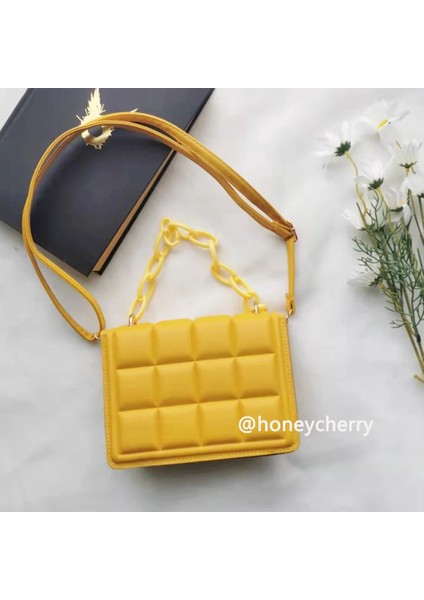 Beyaz Stil Honeycherry Geo Kabartmalı Flap Crossbody Çanta Mandbags Kadın Çantalar Için Mini Crossbody Çanta (Yurt Dışından)