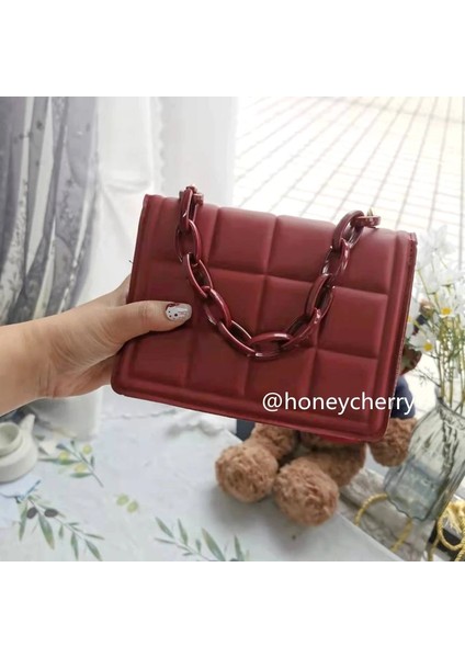 Beyaz Stil Honeycherry Geo Kabartmalı Flap Crossbody Çanta Mandbags Kadın Çantalar Için Mini Crossbody Çanta (Yurt Dışından)