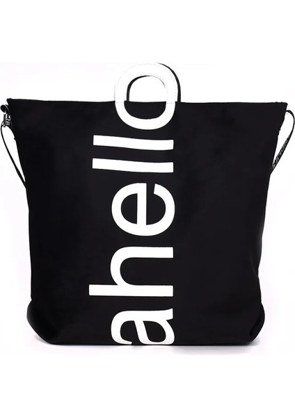 Siyah Stil Large Capacity Shopping Handbag Trend Letter Design Crossbody Shoulder Bags For Women Casual Female Travel Big Shopper Tote Bag (Yurt Dışından)