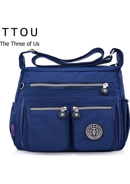 Yeşil Stil 29X22X12CM Ttou Bayanlar Moda Omuz Çantaları Kadınlar Için Tasarımcı Su Geçirmez Naylon Çanta Fermuar Çantalar Messenger Crossbody Çanta Ana Kesesi (Yurt Dışından)