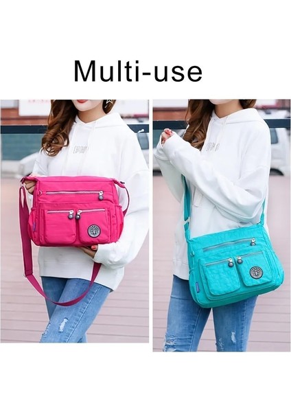 Yeşil Stil 29X22X12CM Ttou Bayanlar Moda Omuz Çantaları Kadınlar Için Tasarımcı Su Geçirmez Naylon Çanta Fermuar Çantalar Messenger Crossbody Çanta Ana Kesesi (Yurt Dışından)
