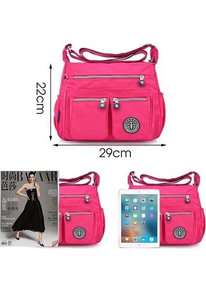 Yeşil Stil 29X22X12CM Ttou Bayanlar Moda Omuz Çantaları Kadınlar Için Tasarımcı Su Geçirmez Naylon Çanta Fermuar Çantalar Messenger Crossbody Çanta Ana Kesesi (Yurt Dışından)