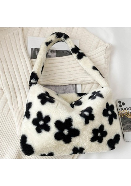 Kahverengi Leopar B Stili 30X20X5CM 2021 Ins Moda Kadın Peluş Çiçek Desenli Omuz Çantaları Zarif Kadın Koltukaltı Çantaları Faux Kürk Çanta Kürklü Kabarık Bez Çantalar (Yurt Dışından) fiyatları