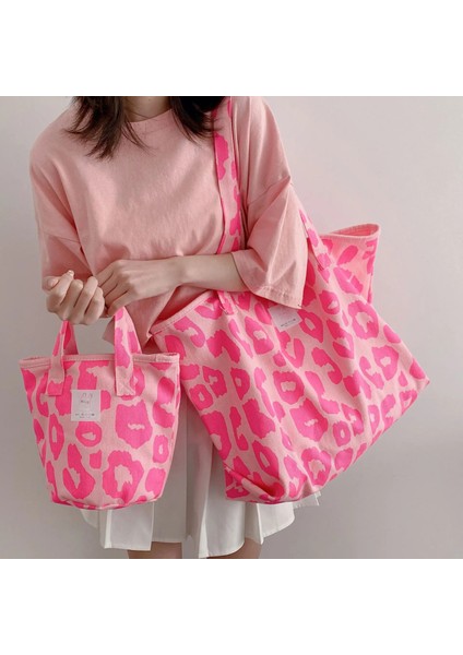 Pembe Omuz Çantası Stili Hylhexyr Pembe Leopar Omuz Çantası Kadın Büyük Kapasiteli Günlük Kılıf Bayanlar Sevimli Kanvas Çantalar Kova Çanta Yenı (Yurt Dışından) fiyatları
