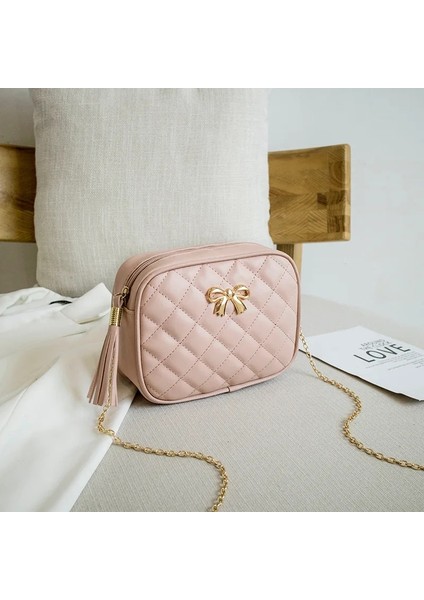 Pembe Tarzı 2022 Püskül Küçük Messenger Çanta Kadınlar Için Trend Lingge Nakış Kamera Kadın Omuz Çantası Moda Zincir Bayanlar Crossbody Çanta (Yurt Dışından)
