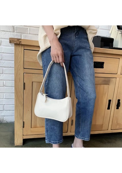 Açık Gri Tarzı Retro Kadın Çantaları Rendy Vintage Omuz Çanta Kadın Küçük Koltukaltı Çantaları Rahat Retro Mini Crossbody Çantaları (Yurt Dışından)