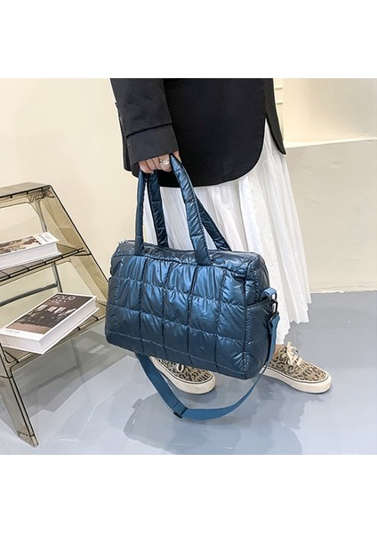 Renkli Stil Kış Yeni Kadınlar Için Büyük Kapasiteli Omuz Çantası Su Geçirmez Naylon Çantalar Uzay Pedi Pamuk Tüy Aşağı Çanta Omuz ile Büyük Çanta (Yurt Dışından) indirimleri