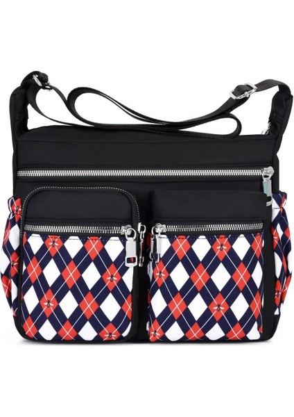 No.5 Tarzı Geestock Kadın Crossbody Çanta Su Geçirmez Naylon Çiçek Omuz Messenger Çanta Rahat Üst-Sap Bayan Çanta Seyahat Tote (Yurt Dışından)