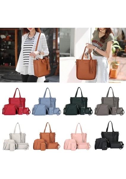 Yeşil Stil 066F Kadın Lady Moda Çanta Omuz Çantaları Tote Çanta Messenger Satchel Set (Yurt Dışından)