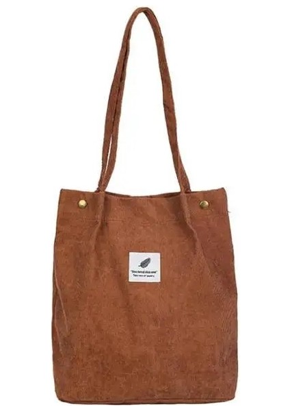 Kumral Tarzı 34X30X12CM Womeorduroy Için Çantalar Omuz Çantası Yeniden Kullanılabilir Alışveriş Çantaları Günlük Bez Bayan Çanta Belirli Sayıda (Yurt Dışından)