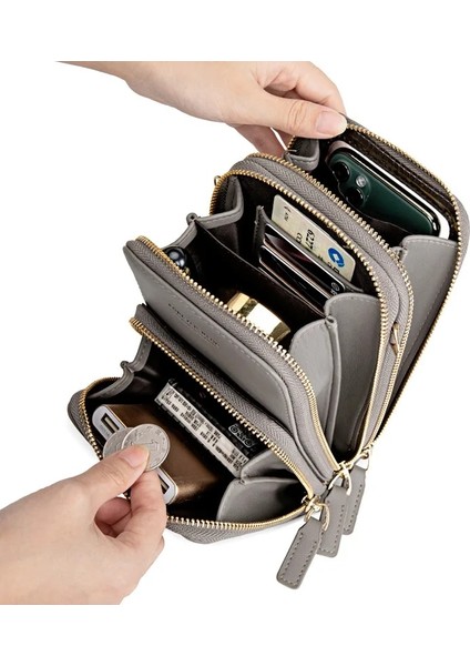 Şarap Kırmızısı Stili Mini Crossbody Omuz Çantaları Kadın Çok Fonksiyonlu Dokunmatik Cep Telefonu Cebi Kart Çanta Bayanlar Küçük Çanta Kadın Messenger Çanta (Yurt Dışından) fiyatları