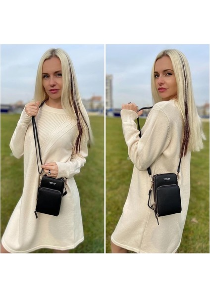 Şarap Kırmızısı Stili Mini Crossbody Omuz Çantaları Kadın Çok Fonksiyonlu Dokunmatik Cep Telefonu Cebi Kart Çanta Bayanlar Küçük Çanta Kadın Messenger Çanta (Yurt Dışından) indirimleri