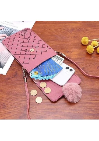 B Tarzı Kadınlar Çok Fonksiyonlu Dokunmatik Cep Telefonu Cebi Kart Çanta Crossbody Omuz Çantaları Günlük Kılıf Çanta Çile Cüzdan Kız Için (Yurt Dışından) modelleri