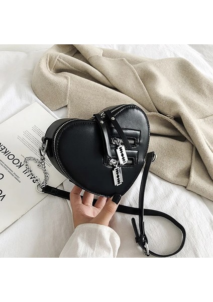 Kırmızı Stil Gothic Heart Blade Zipper Chain Crossbody Bags For Women Girl Casual Shoulder Purses And Handbags Techwear Summer Wallet Goth (Yurt Dışından) modelleri