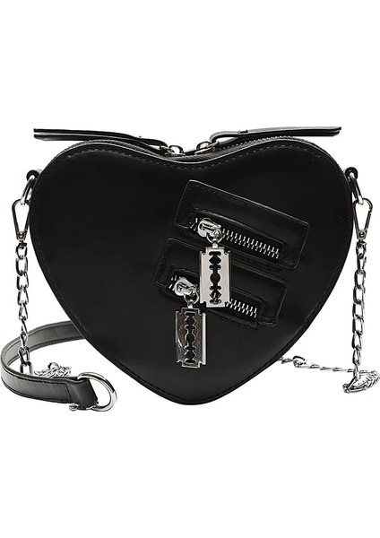Kırmızı Stil Gothic Heart Blade Zipper Chain Crossbody Bags For Women Girl Casual Shoulder Purses And Handbags Techwear Summer Wallet Goth (Yurt Dışından) fırsatları