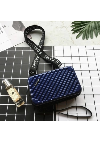 Kraliyet Mavisi-Dimi Stil Wome Için Lüks El Çantaları Yeni Bavul Şekli Tote Kadınlar Ünlü Debriyaj Çanta Mini Kutu Çanta Moda Mini Bagaj Çantası (Yurt Dışından)