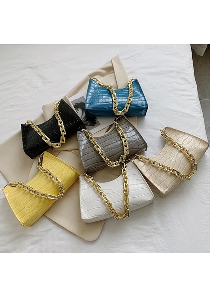 Siyah 1 Stil Timsah Desenli Fermuarlı Çantalar Yeni Moda Doku Kabartmalı Lake Omuz Çantası Wome Için Basit ve Küçük Kare Çantalar (Yurt Dışından) fırsatları