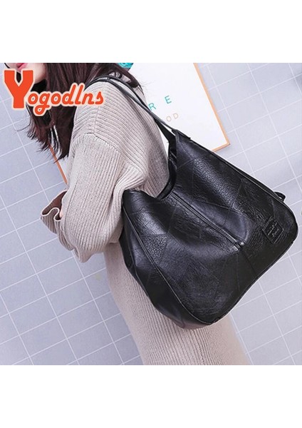 Kahverengi Tarzı 28X12X30CM Yogodlns Vintage Kadın El Çantası Tasarımcıları Lüks Çantalar Kadın Omuz Çantaları Kadın Üst Saplı Çantalar Moda Çantalar (Yurt Dışından) modelleri