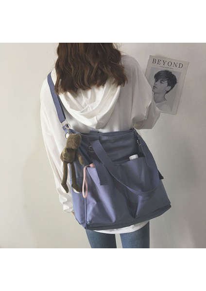 Mavi Hiçbir Sarkıt Stili Su Geçirmez Oxford Büyük Kapasiteli Tuval Kız Omuz El Kovası Çanta Sepeti Kadın Kadınlar Için Crossbody Çanta Rahat Bez Çantalar (Yurt Dışından) fiyatları