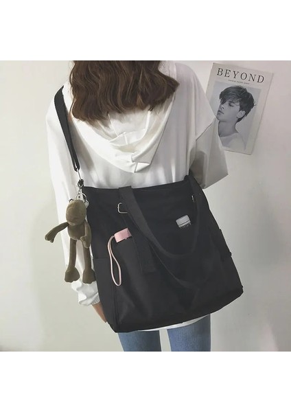 Mavi Hiçbir Sarkıt Stili Su Geçirmez Oxford Büyük Kapasiteli Tuval Kız Omuz El Kovası Çanta Sepeti Kadın Kadınlar Için Crossbody Çanta Rahat Bez Çantalar (Yurt Dışından) modelleri