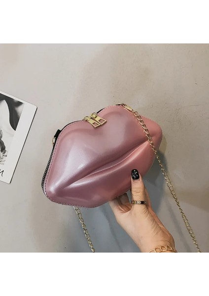Pembe Tarzı Bags For Wome Lip Messenger Bag Tote Bag Solid Zip Shoulder Bags Messenger Bag Phone Coin Bag Clutch Bolsas Feminina Saco (Yurt Dışından)