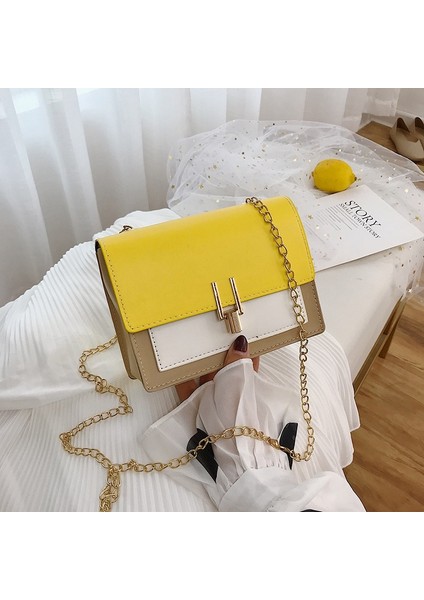 Sarı Stil Mini Pu Deri Omuz Çantaları Kadının Crossbody Çanta Çanta Moda Çanta Messenger Çantalar Kadın Kadın Paraları Tote (Yurt Dışından)