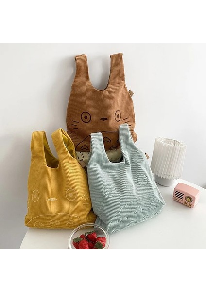 Kahverengi Tarzı Womeorduroy Için Tuval Bez Çantalar Büyük Bayanlar Pamuklu Bez Çanta Karikatür Baskı Kadın Alışverişçiler Moda Kumaş Çanta (Yurt Dışından) modelleri