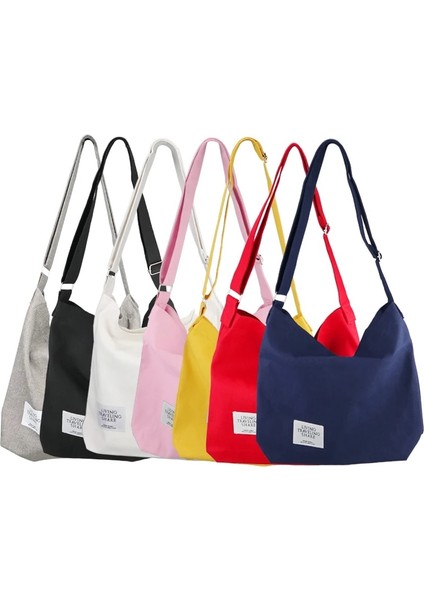 Mavi Stil Retro Trend Bayan Messenger Çanta Büyük Kapasiteli Tuval Alışveriş Çantası Edebiyat Tüm Maç Omuz Çantası Basit Öğrenci Çanta (Yurt Dışından)