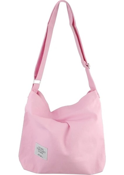 Mavi Stil Retro Trend Bayan Messenger Çanta Büyük Kapasiteli Tuval Alışveriş Çantası Edebiyat Tüm Maç Omuz Çantası Basit Öğrenci Çanta (Yurt Dışından)